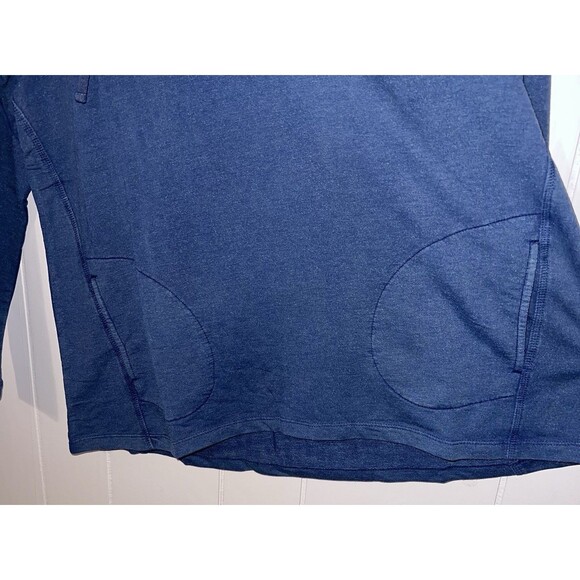 LOGO Life Lori Goldstein Hoodie Size Small Blue French Terry Pullover V-Neck - Picture 5 of 8